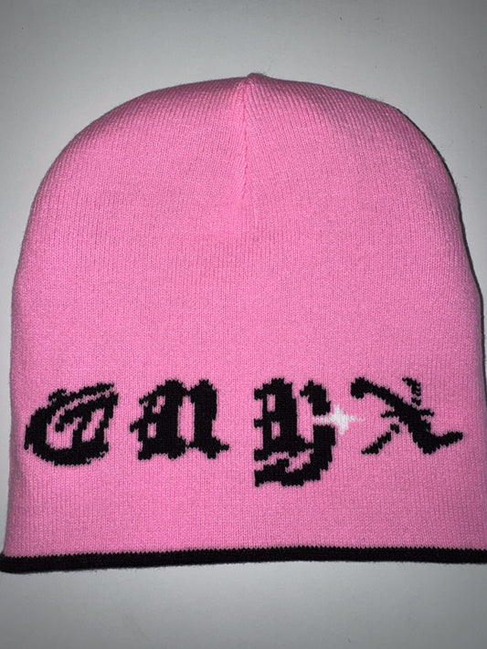 Onyx Gothic Knit Beanie – Electric Pink